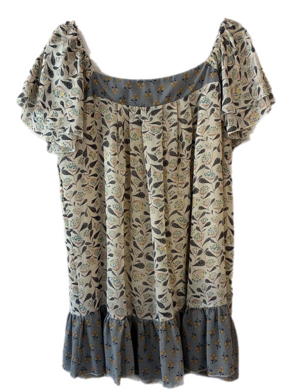 SUZANNE BETRO FLORAL TUNIC BOHO BLOUSE, LARGE